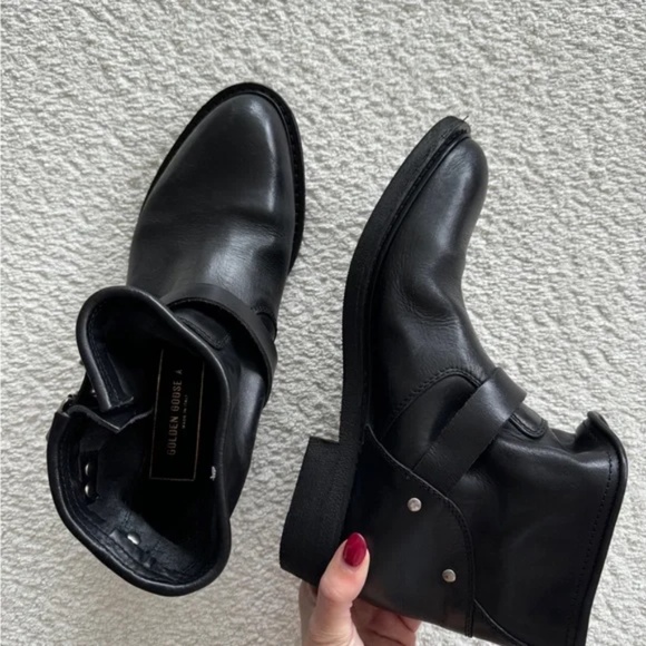 GOLDEN GOOSE Black  Biker Bootie Italy SZ 39   New Never Worn - Picture 5 of 13